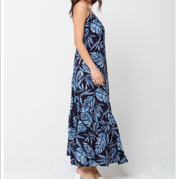 Sisstrevolution Blue Tropical Hideaway Tank Maxi Dress NWT - Picture 5 of 16